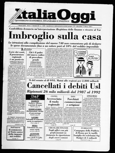 Italia oggi : quotidiano di economia finanza e politica